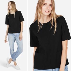 Everlane Black Ponte Short Sleeve Top